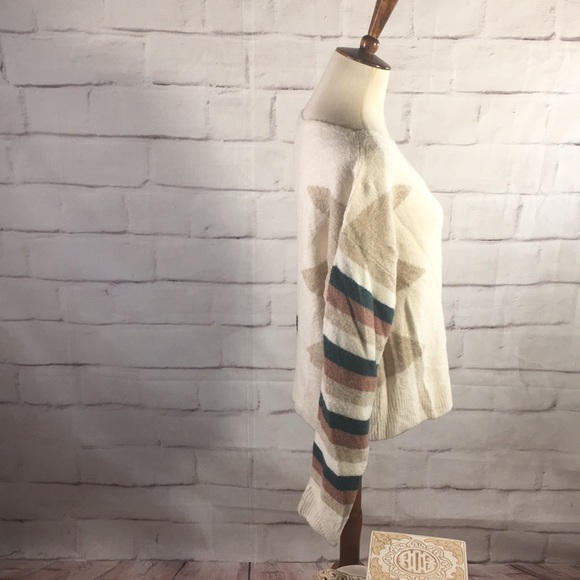 Madewell Stripe Sleeve Geo Pullover Sweater - Picture 7 of 11